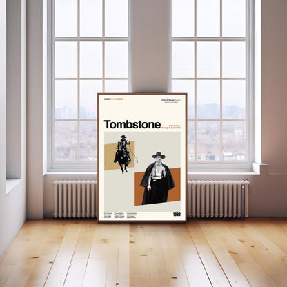 Tombstone Movie Poster: Mid-Century Modern Minimalist Art Print