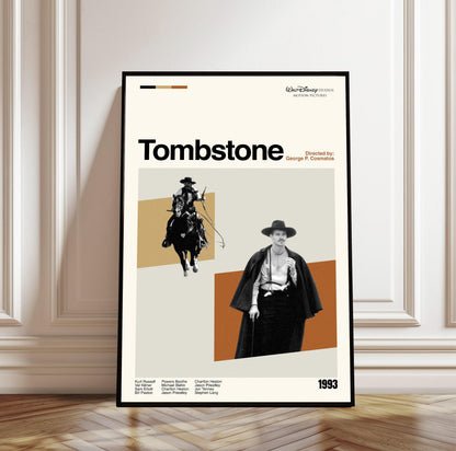 Tombstone Movie Poster: Mid-Century Modern Minimalist Art Print