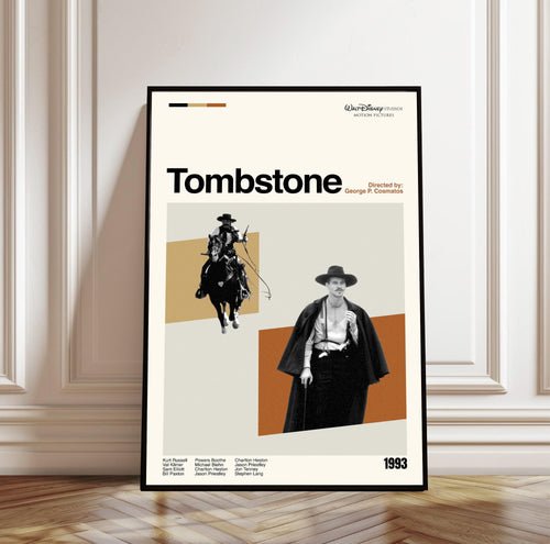 Tombstone Movie Poster: Mid-Century Modern Minimalist Art Print