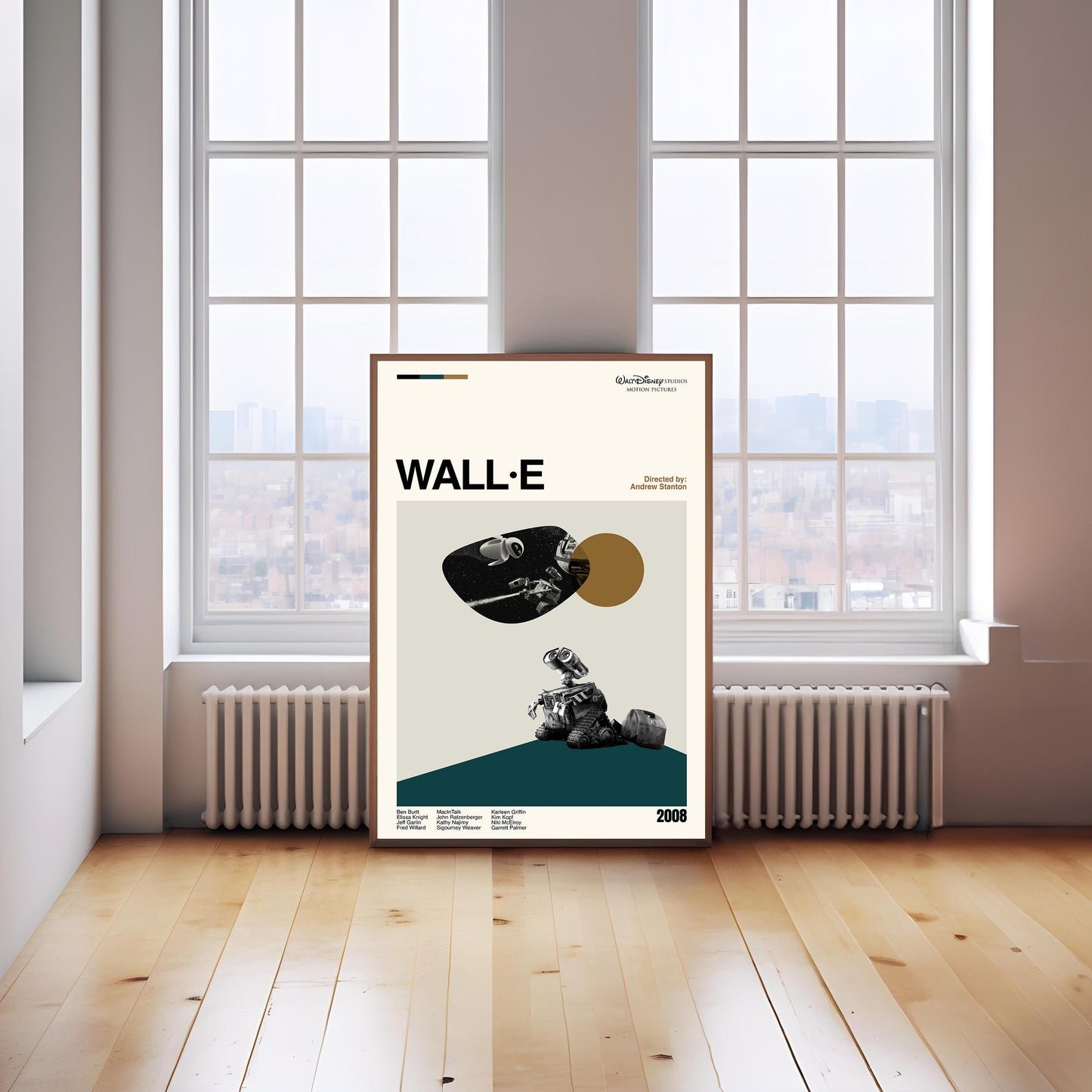 Wall-E Movie Poster: Mid-Century Modern Minimalist Art Print
