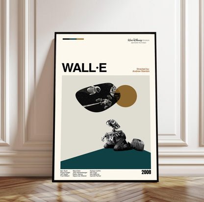 Wall-E Movie Poster: Mid-Century Modern Minimalist Art Print