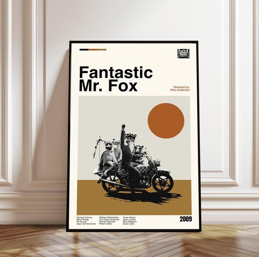 Fantastic Mr. Fox Poster - Movie Poster - Midcentury Modern Art - Minimalist Print - Retro Poster - Vintage Print - Wall Art - Gift for him