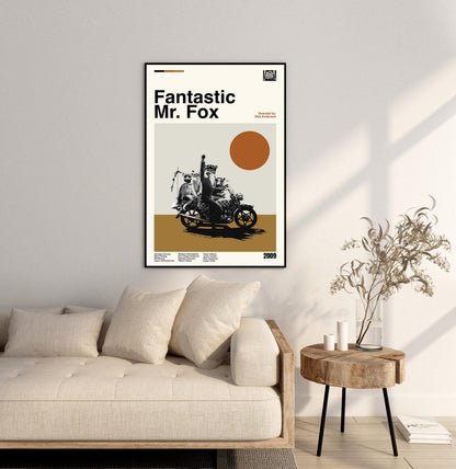 Fantastic Mr. Fox Poster - Movie Poster - Midcentury Modern Art - Minimalist Print - Retro Poster - Vintage Print - Wall Art - Gift for him