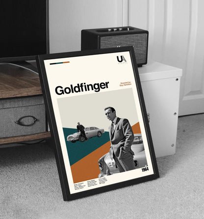Goldfinger Movie Poster: Mid-Century Modern Minimalist Art Print
