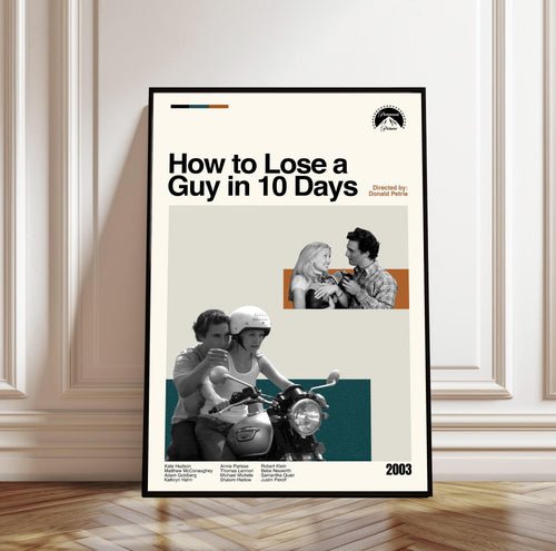 How to Lose a Guy in 10 Days Poster - Movie Poster - Midcentury Modern Art - Minimalist Print - Retro Poster - Vintage Print - Gift for him