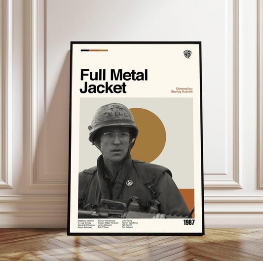 Full Metal Jacket Movie Poster: Mid-Century Modern Minimalist Print