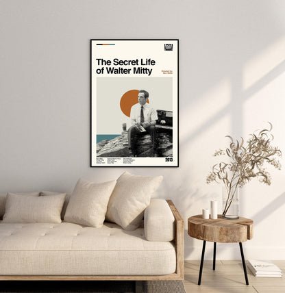 The Secret Life of Walter Mitty Poster - Movie Poster - Midcentury Modern Art - Minimalist Print - Retro Poster - Vintage Print - Wall Art