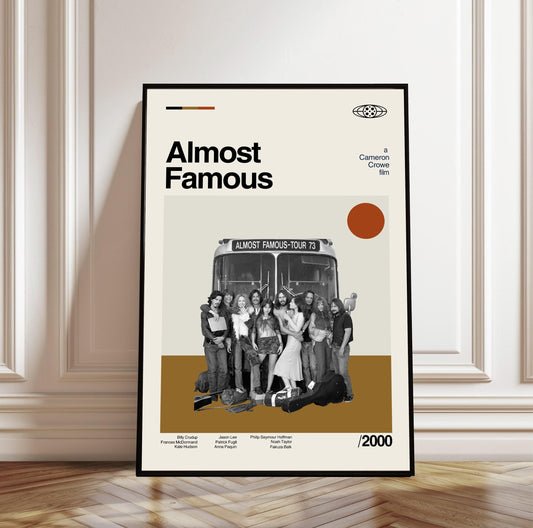 Almost Famous Poster - Movie Poster - Midcentury Modern Art - Minimalist Print - Retro Poster - Vintage Print Art - Wall Art - Gifts for him