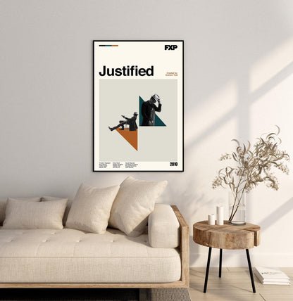Justified TV Series Poster: Mid-Century Modern Minimalist Art Print