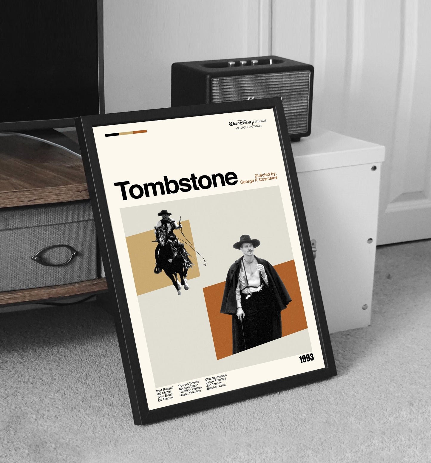 Tombstone Movie Poster: Mid-Century Modern Minimalist Art Print