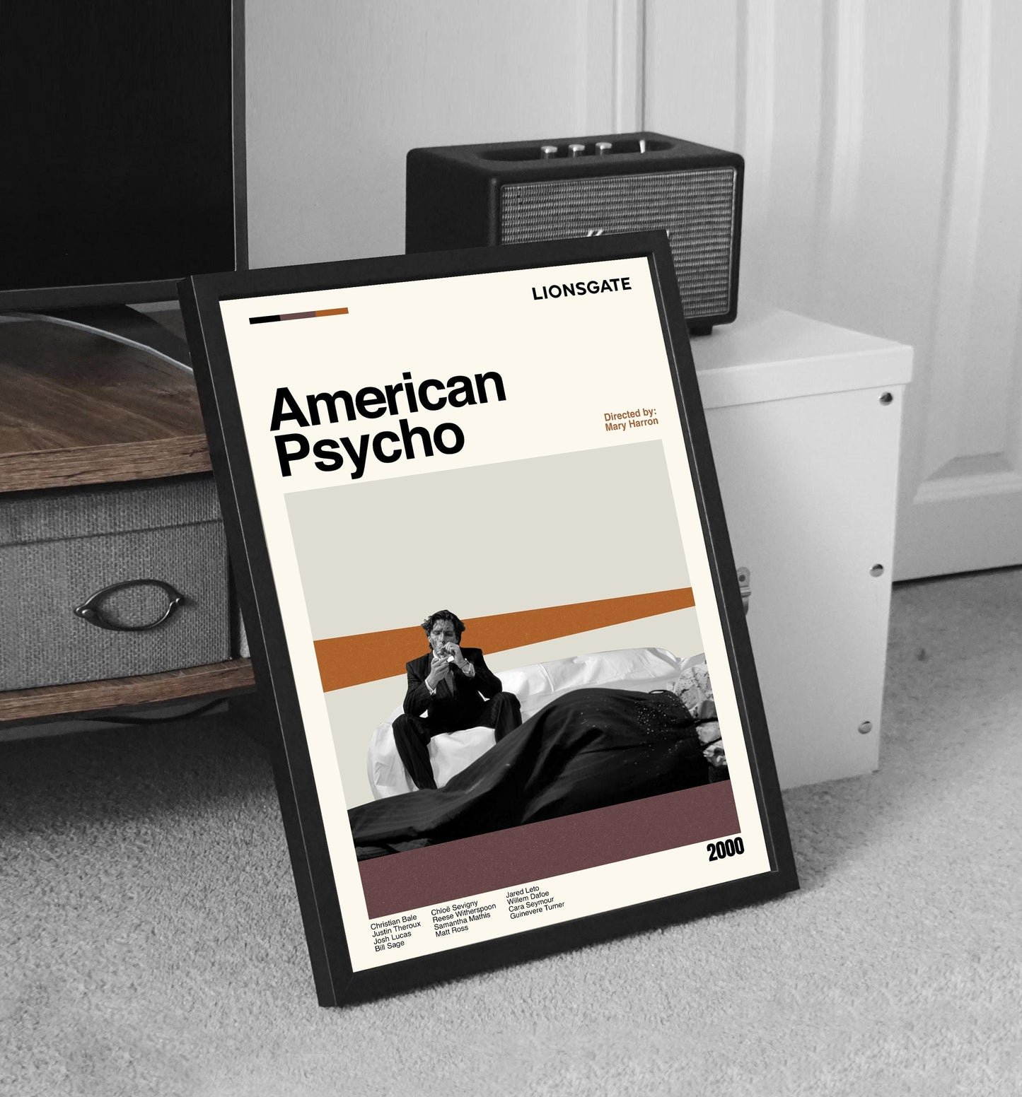 American Psycho Poster - Midcentury Modern Minimalist Movie Print
