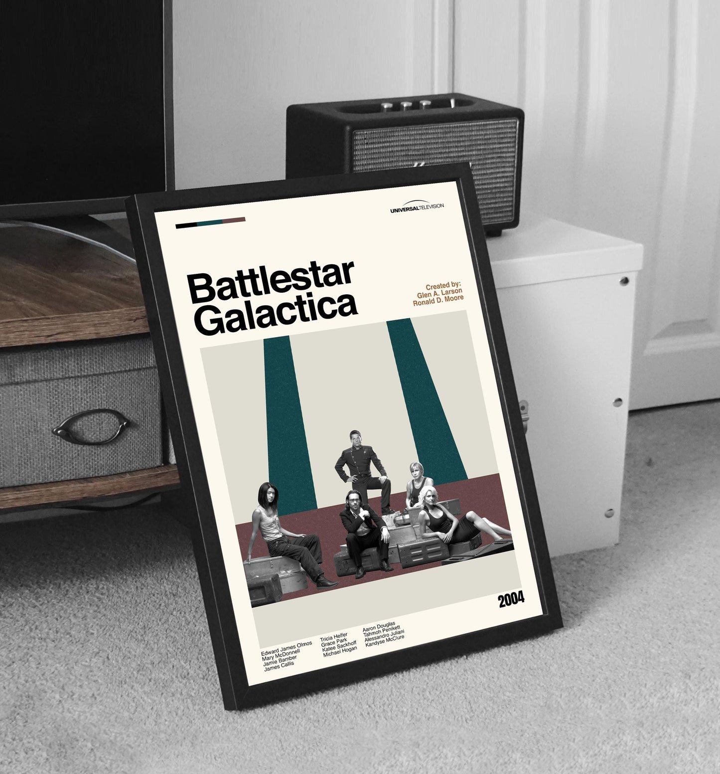 Battlestar Galactica Poster – Mid-Century Modern TV Series Print