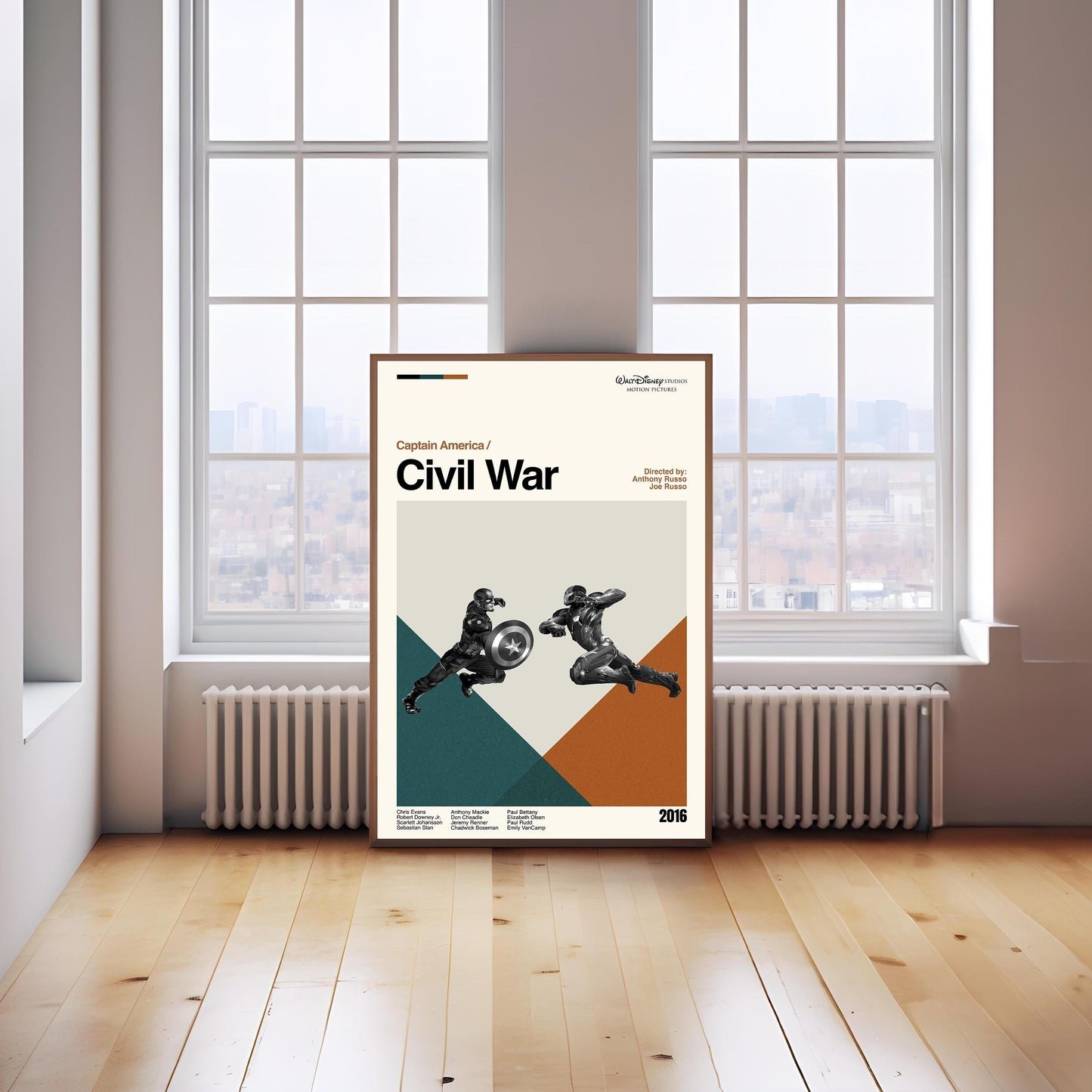 Captain America: Civil War Movie Poster - Midcentury Modern Minimalist Print