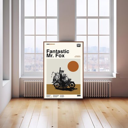 Fantastic Mr. Fox Poster - Movie Poster - Midcentury Modern Art - Minimalist Print - Retro Poster - Vintage Print - Wall Art - Gift for him